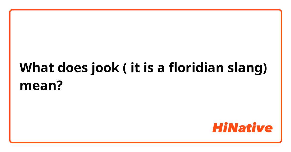 What does jook ( it is a floridian slang)  mean?