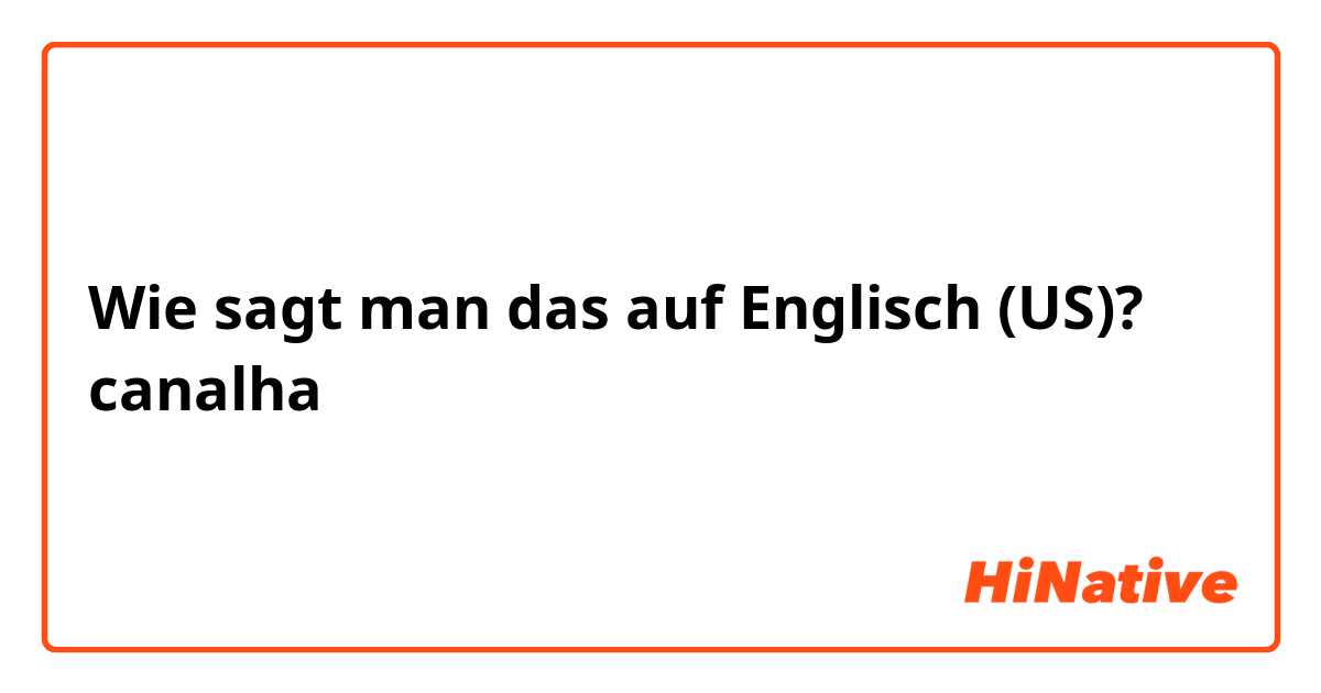 Wie sagt man das auf Englisch (US)? canalha 