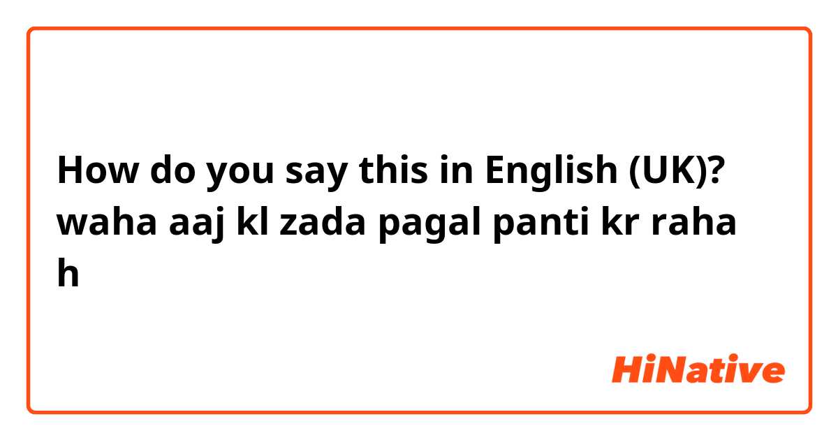 How do you say this in English (UK)? waha aaj kl zada pagal panti kr raha h