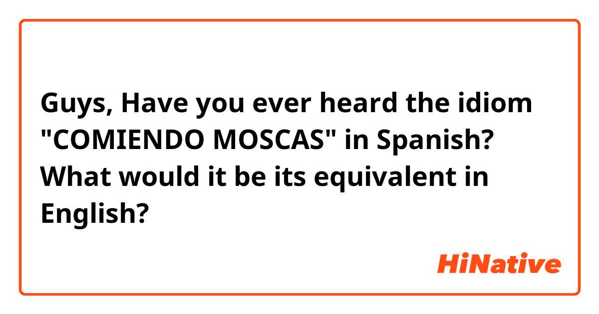 Guys, Have you ever heard the idiom "COMIENDO MOSCAS" in Spanish? What would it be its equivalent in English?