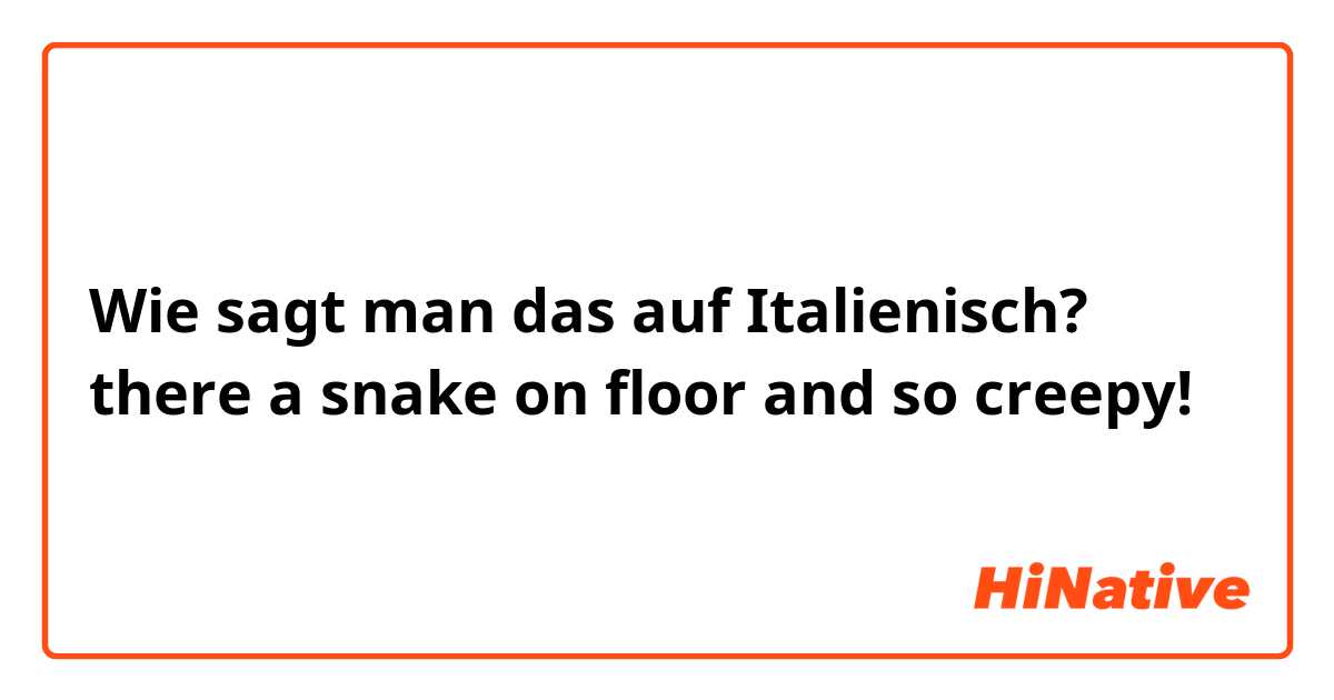 Wie sagt man das auf Italienisch? there a snake on floor and so creepy!