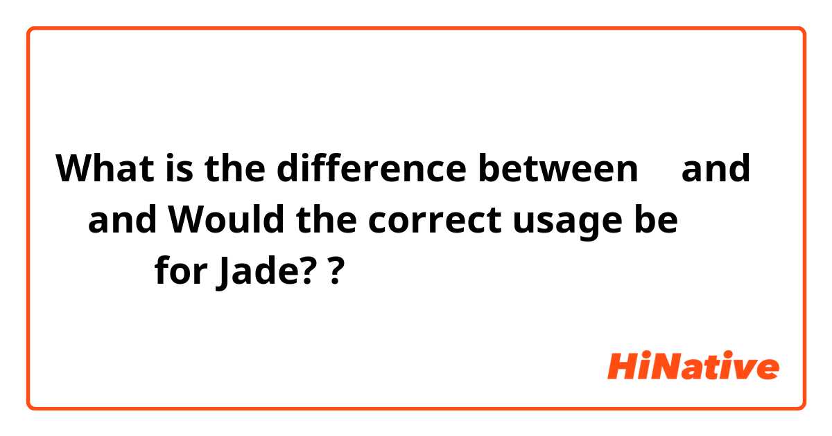 What is the difference between 이 and 가 and Would the correct usage be 제이드가 for Jade? ?