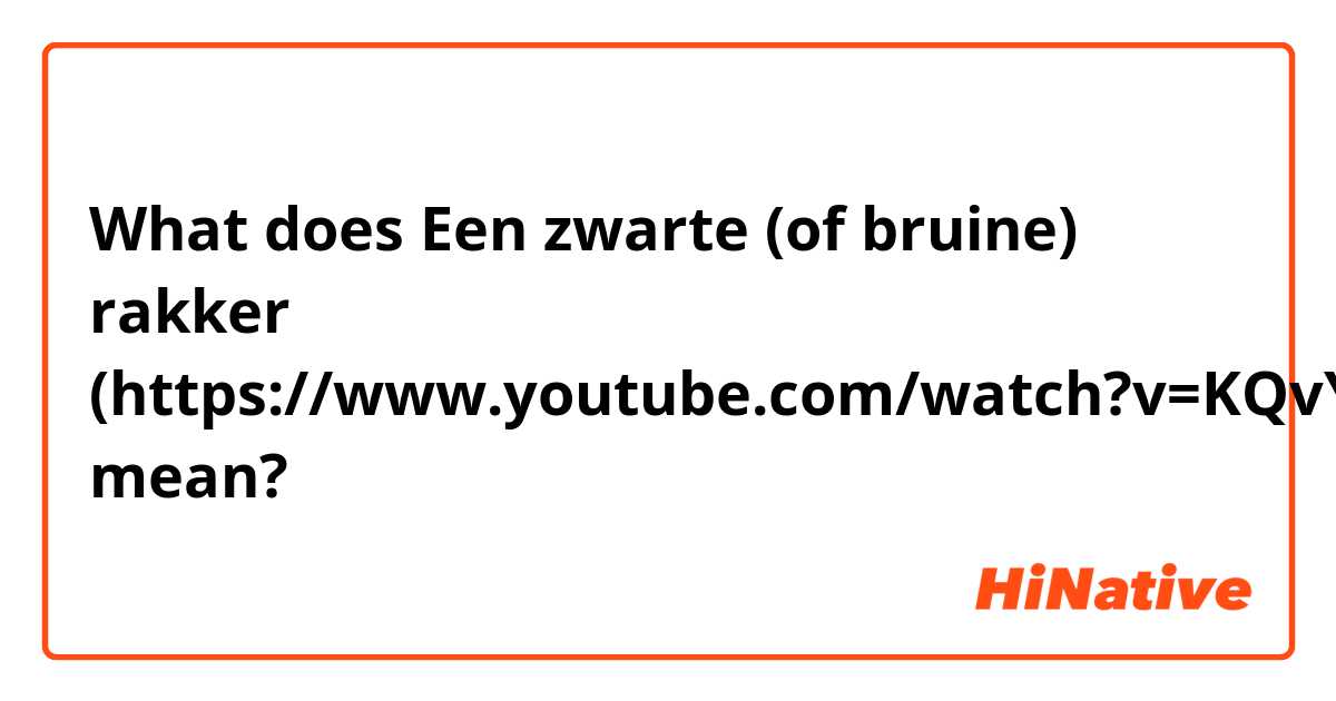 What does Een zwarte (of bruine) rakker (https://www.youtube.com/watch?v=KQvYuncJeSQ) mean?