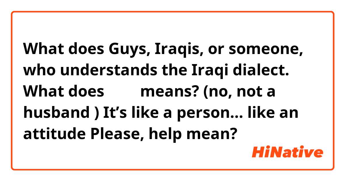 What does Guys, Iraqis, or someone, who understands the Iraqi dialect. 

What does زوج means? (no, not a husband 😂)
It’s like a person… like an attitude 😅
Please, help  mean?