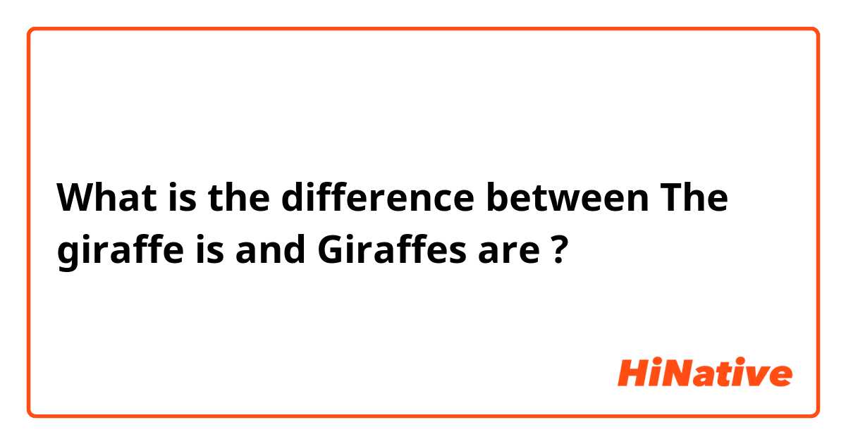 What is the difference between The giraffe is and Giraffes are ?