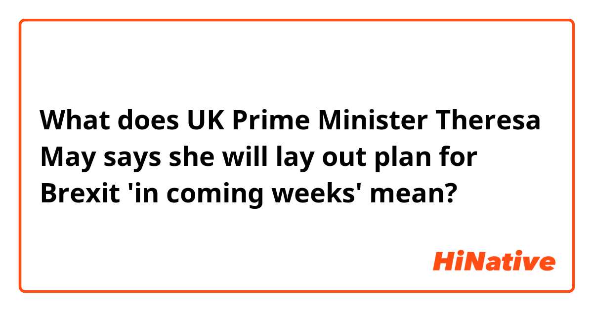 What does UK Prime Minister Theresa May says she will lay out plan for Brexit 'in coming weeks' mean?