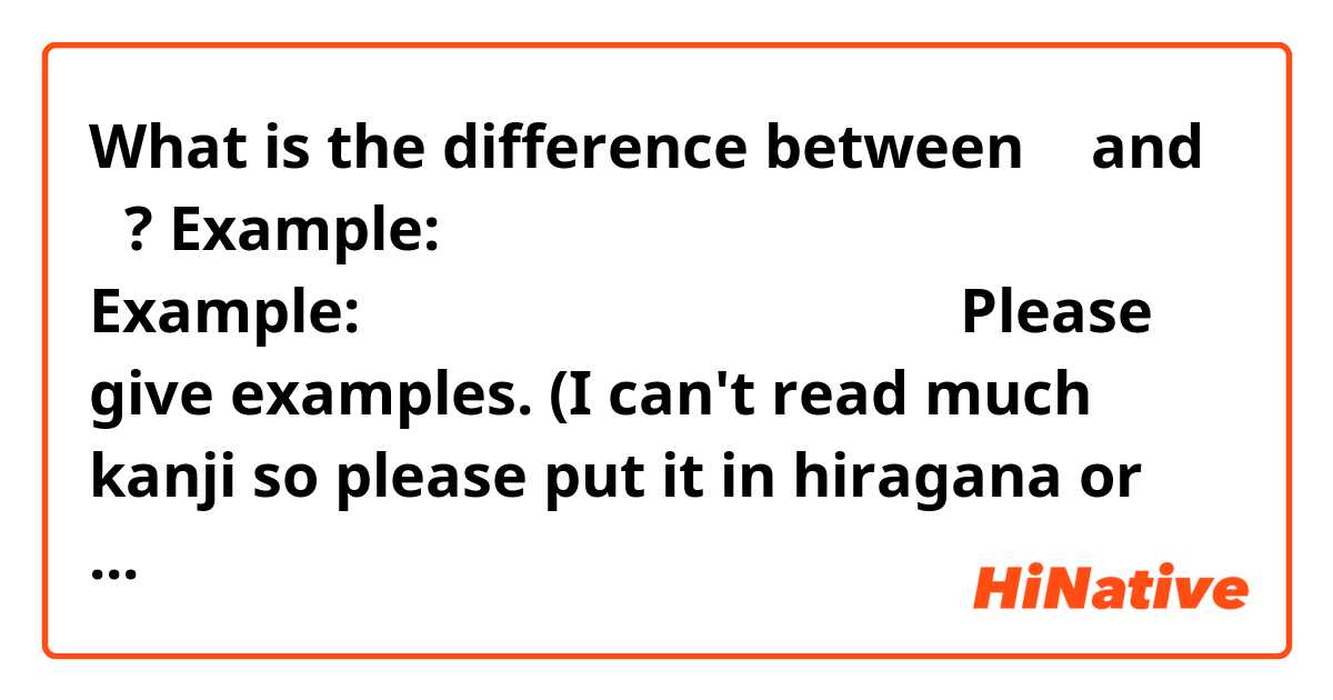 What is the difference between は and が? 
Example: わたしはにほんごをべんきょうします。
Example: 私がにほんごをべんきょうします。

Please give examples. (I can't read much kanji so please put it in hiragana or katakana.)