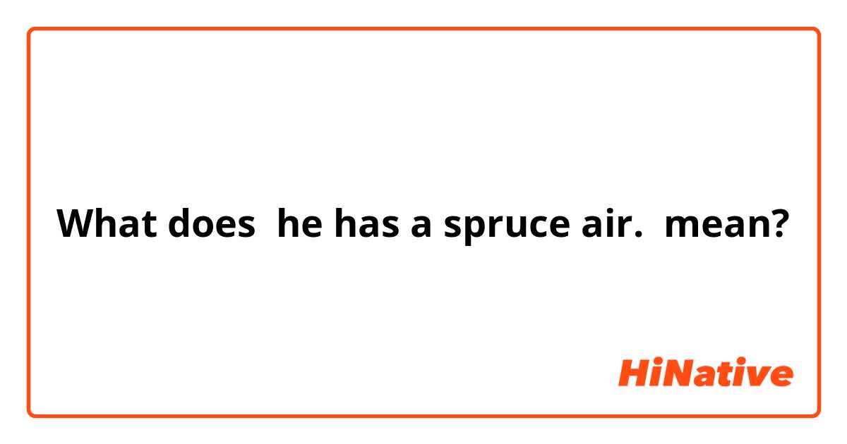What does he has a spruce air. mean?