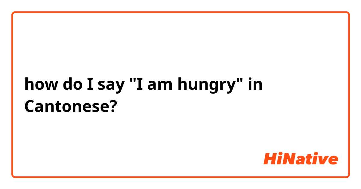 how do I say "I am hungry" in Cantonese?