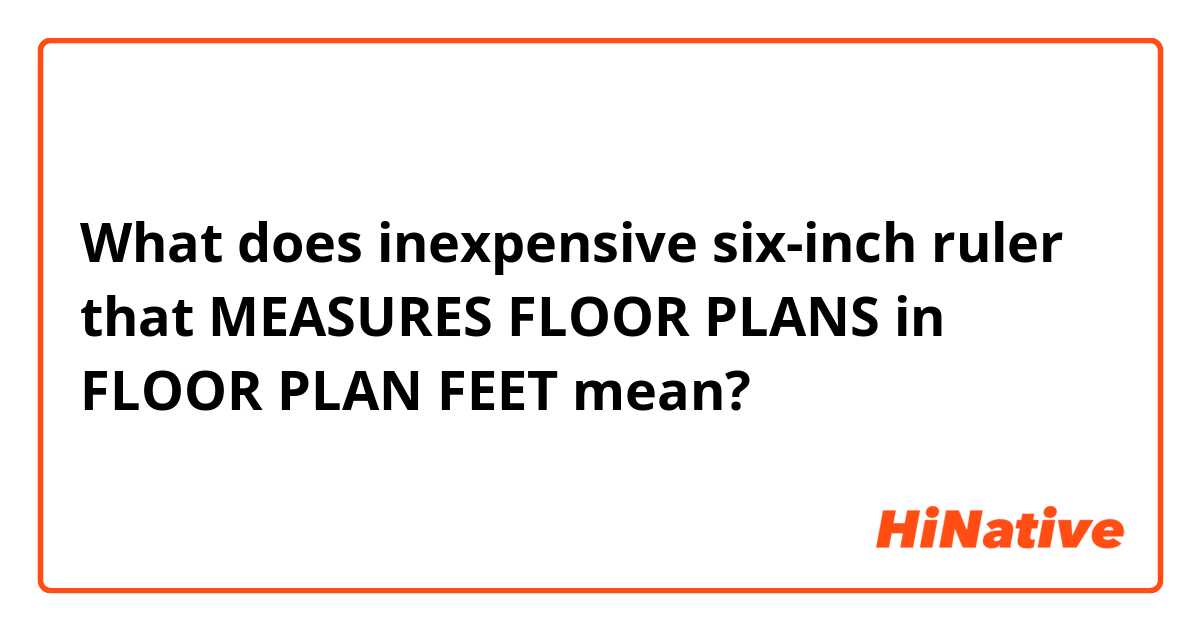 What does inexpensive six-inch ruler that MEASURES FLOOR PLANS in FLOOR PLAN FEET mean?