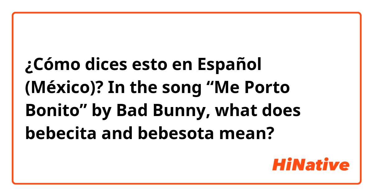 ¿Cómo dices esto en Español (México)? In the song “Me Porto Bonito” by Bad Bunny, what does bebecita and bebesota mean?