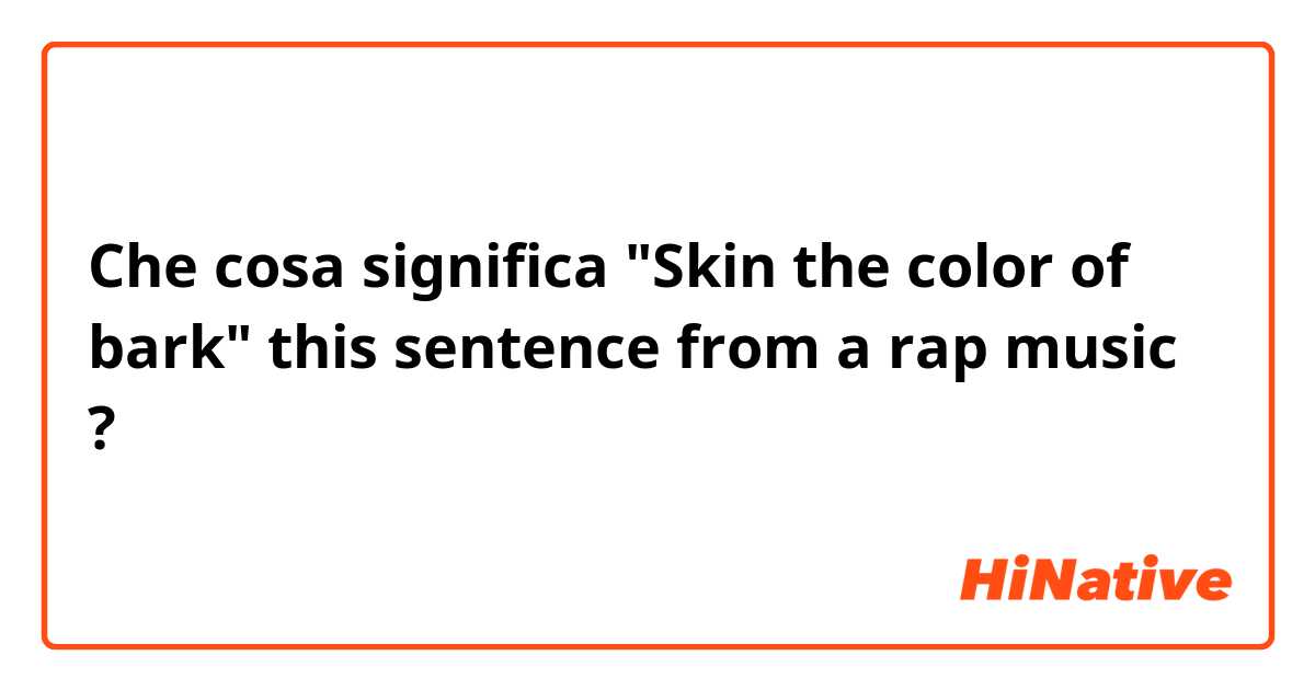 Che cosa significa "Skin the color of bark" this sentence from a rap music?