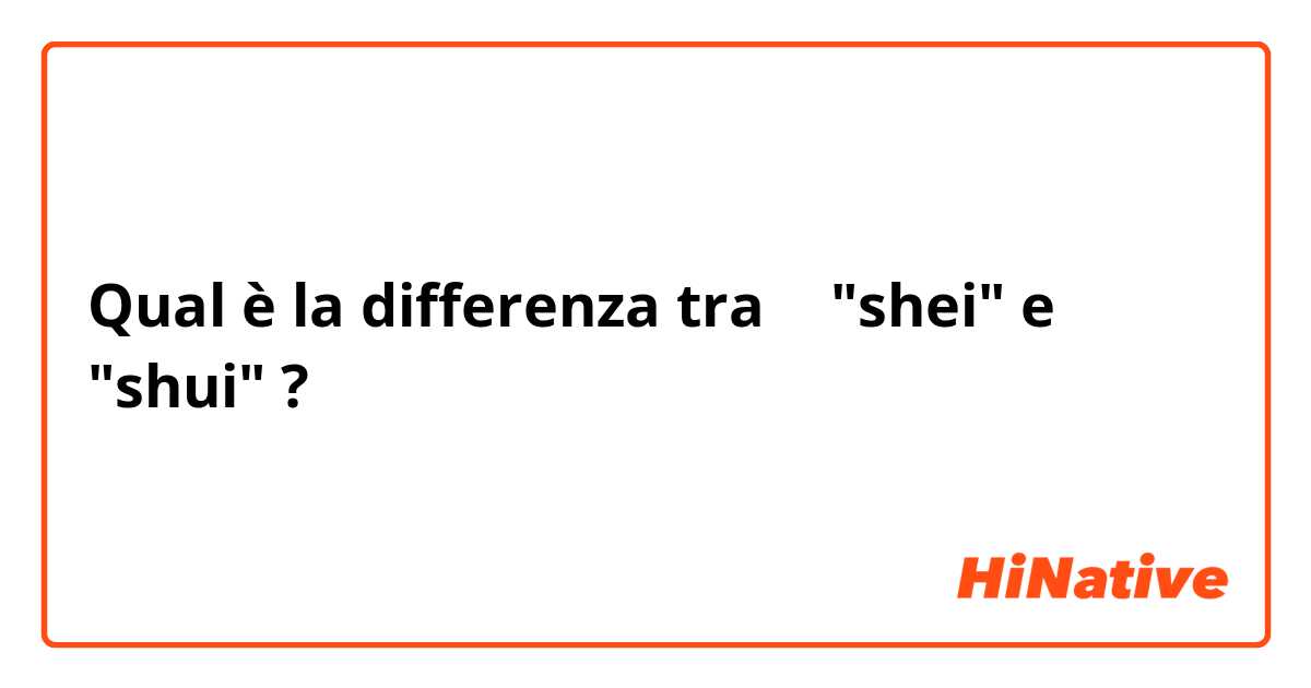 Qual è la differenza tra  谁 "shei" e 谁 "shui" ?