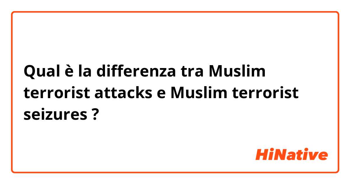 Qual è la differenza tra  Muslim terrorist attacks  e Muslim terrorist seizures  ?