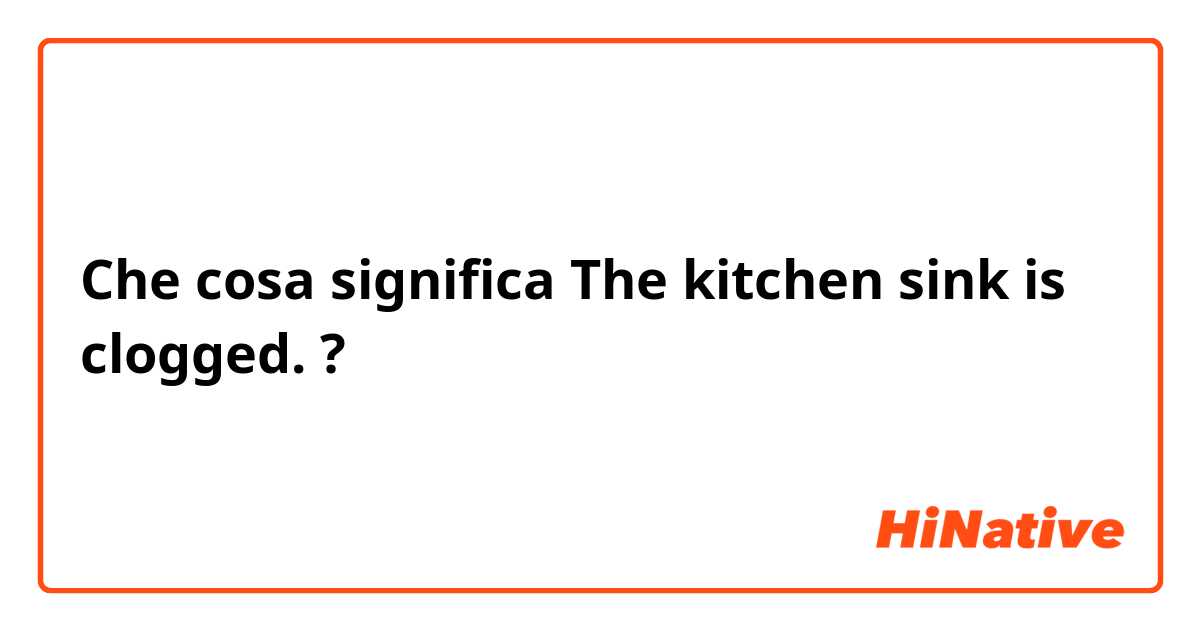 Che cosa significa The kitchen sink is clogged.?