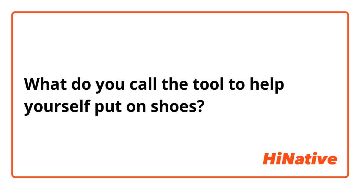 What do you call the tool to help yourself put on shoes? 