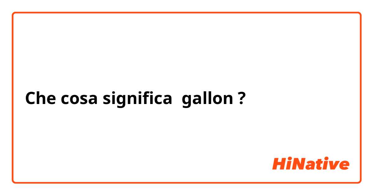 Che cosa significa gallon?