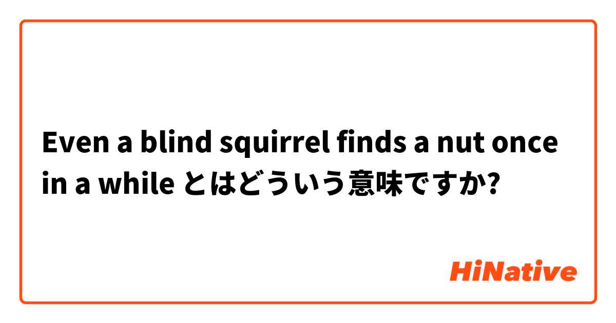 Even a blind squirrel finds a nut once in a while

 とはどういう意味ですか?