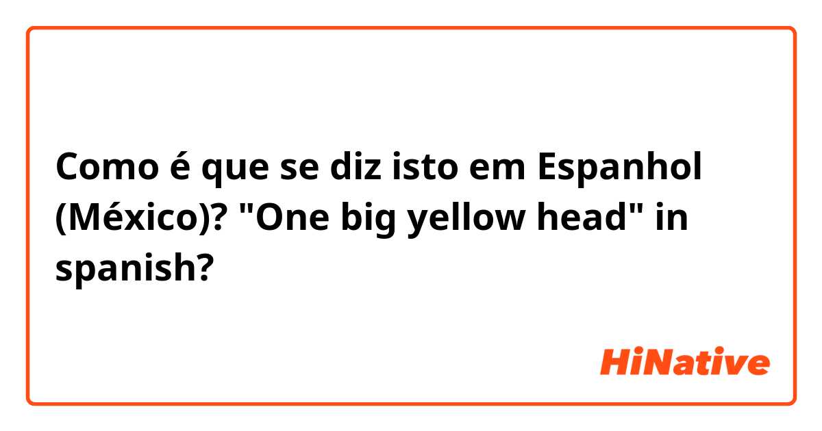 Como é que se diz isto em Espanhol (México)? "One big yellow head" in spanish?