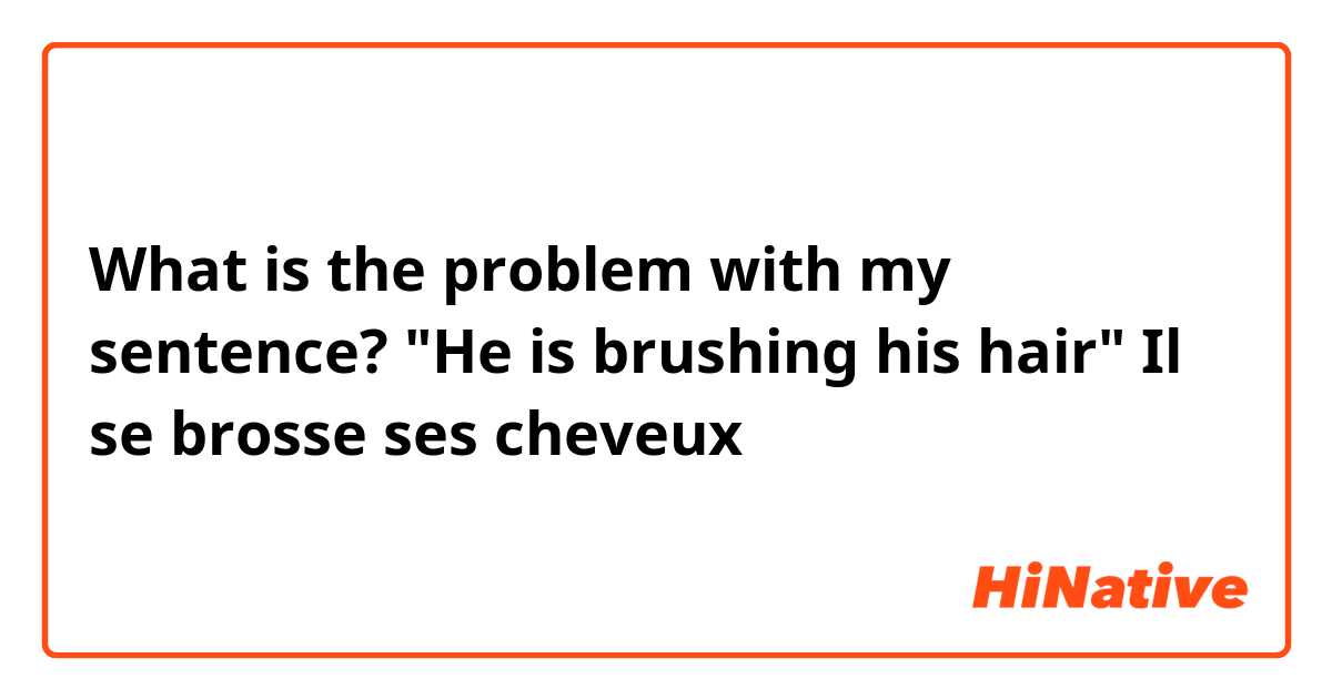 What is the problem with my sentence? "He is brushing his hair"

Il se brosse ses cheveux