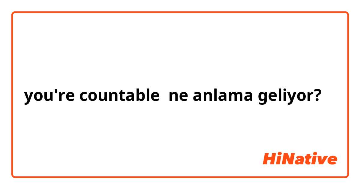 you're countable  ne anlama geliyor?