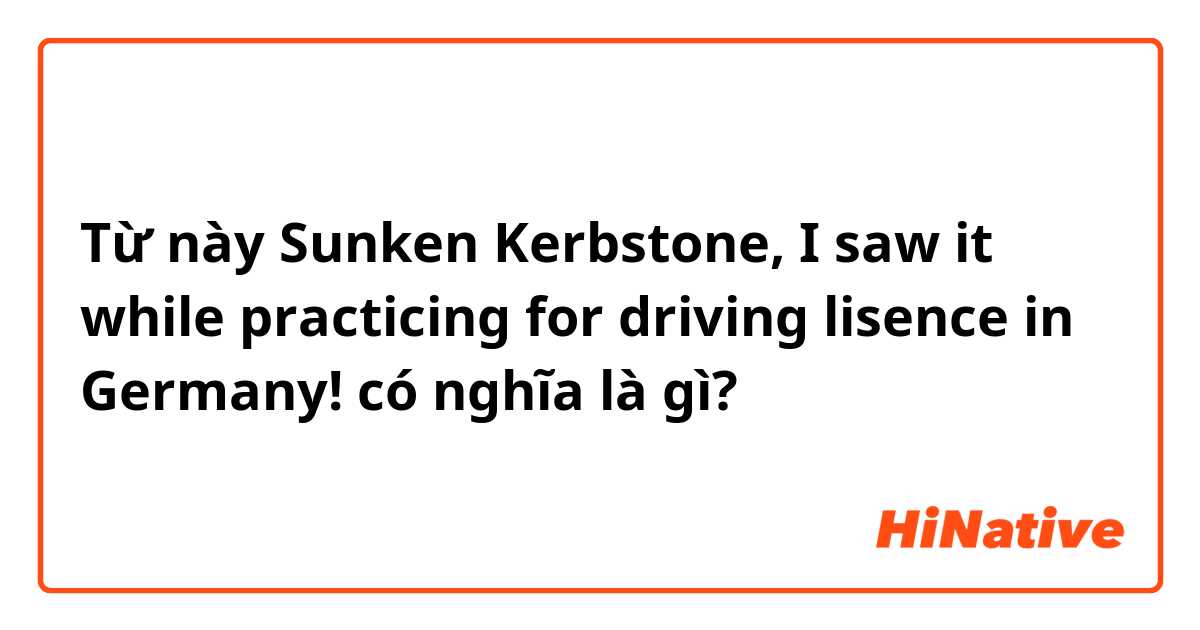 Từ này Sunken Kerbstone,
I saw it while practicing for driving lisence in Germany!  có nghĩa là gì?