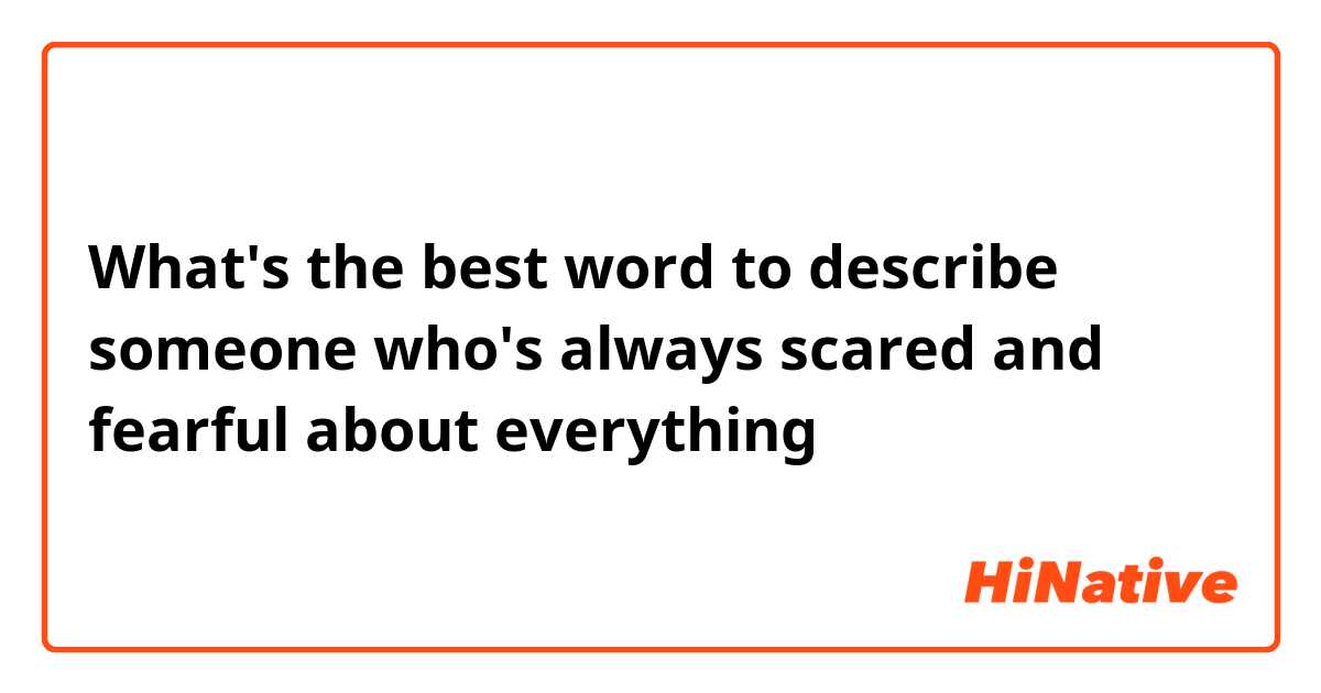 What's the best word to describe someone who's always scared and fearful about everything
