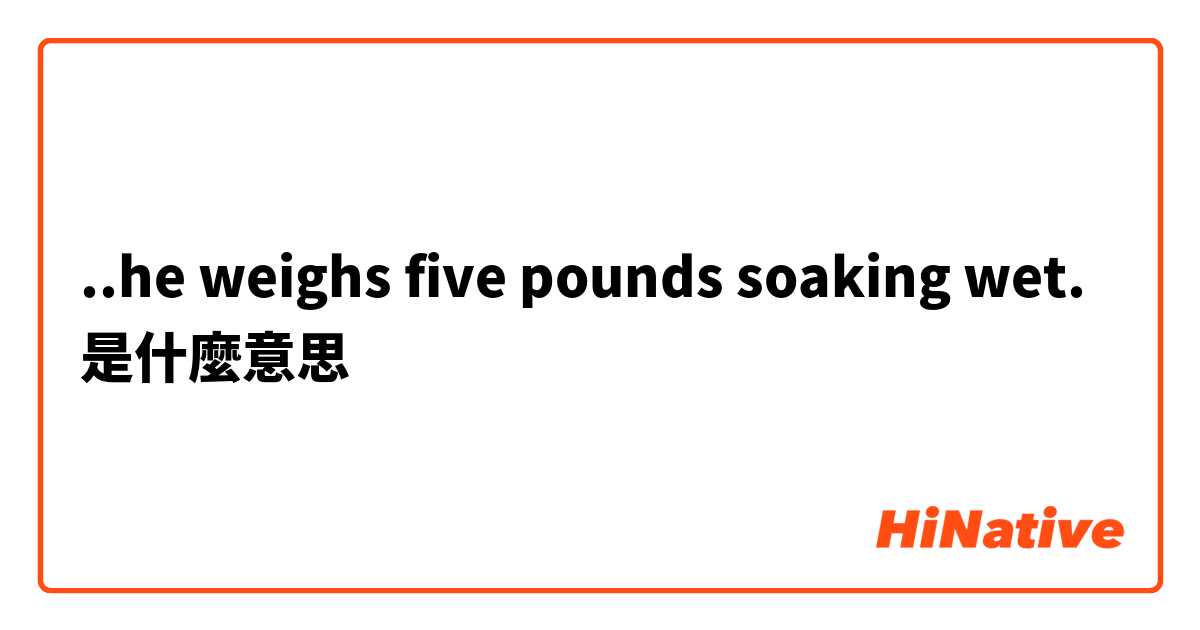 ..he weighs five pounds soaking wet.是什麼意思