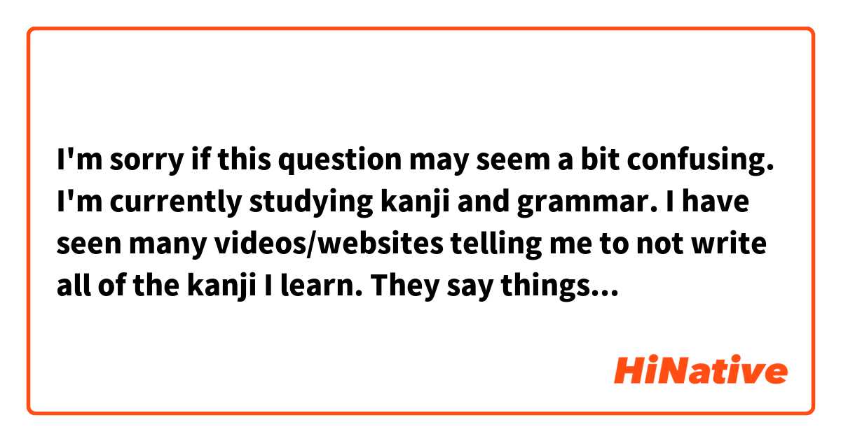 I'm sorry if this question may seem a bit confusing. 

I'm currently studying kanji and grammar. I have seen many videos/websites telling me to not write all of the kanji I learn. They say things like, 'it's okay as long as you can read and say them.' 

I have the げんき textbook and workbook. They teach me new kanji in every lesson. This is where my question comes in. Do I practice writing these kanji before I continue the lesson, or is it okay if I just know how to read them?