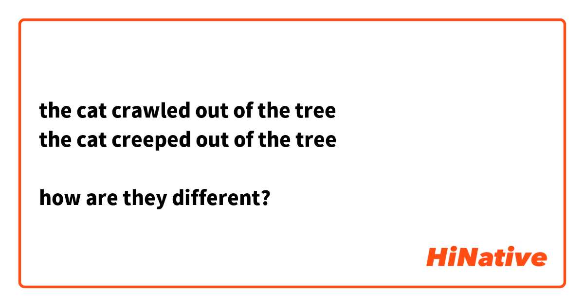 the cat crawled out of the tree
the cat creeped out of the tree

how are they different?