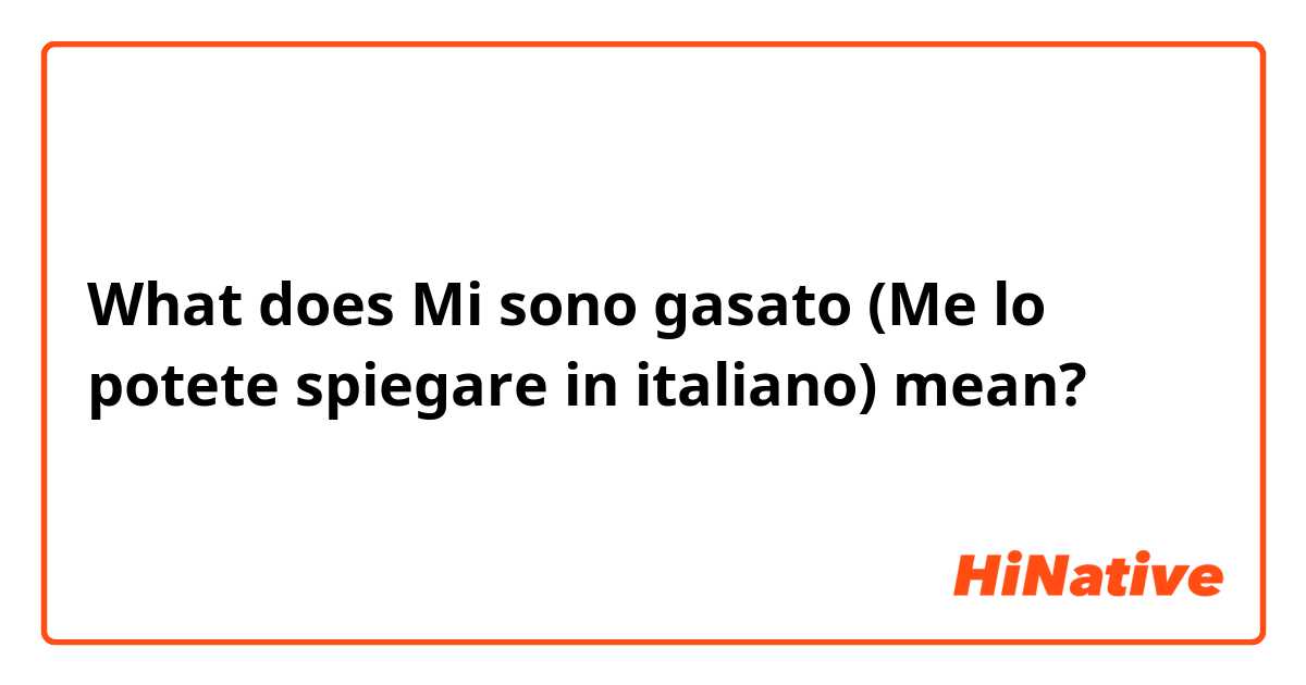 What does Mi sono gasato (Me lo potete spiegare in italiano) mean?