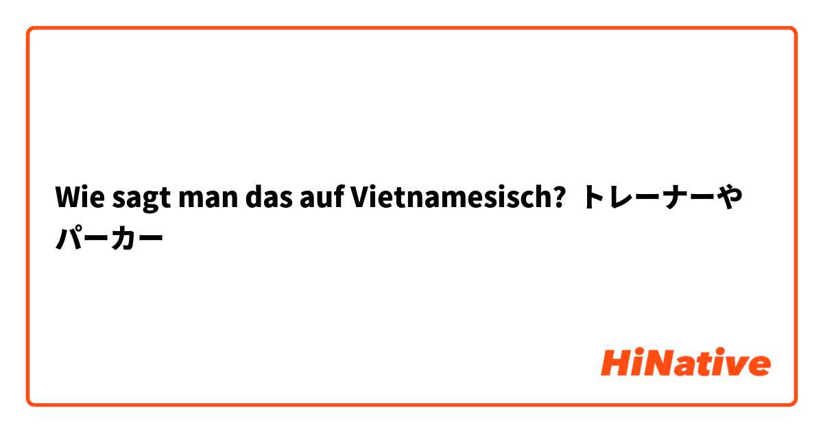 Wie sagt man das auf Vietnamesisch? トレーナーやパーカー