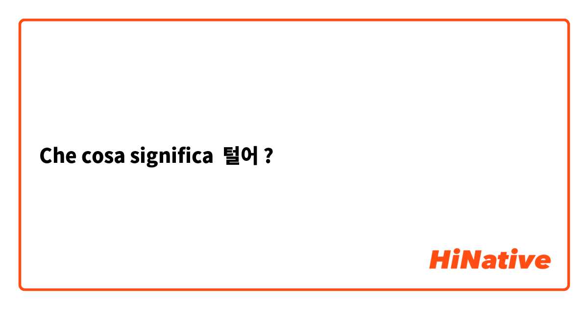 Che cosa significa 털어?