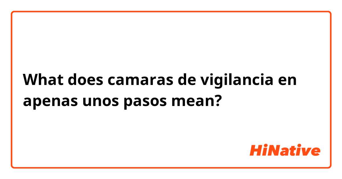 What does camaras de vigilancia en apenas unos pasos mean?