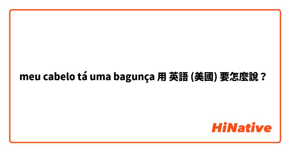 meu cabelo tá uma bagunça 用 英語 (美國) 要怎麼說？