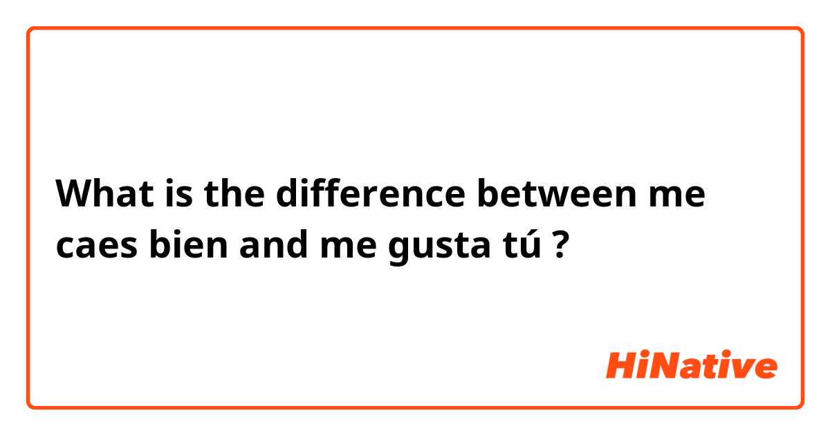 What is the difference between me caes bien and me gusta tú ?
