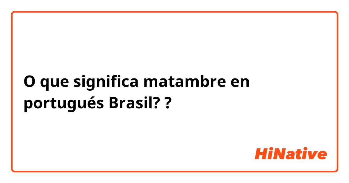 O que significa matambre en portugués Brasil??